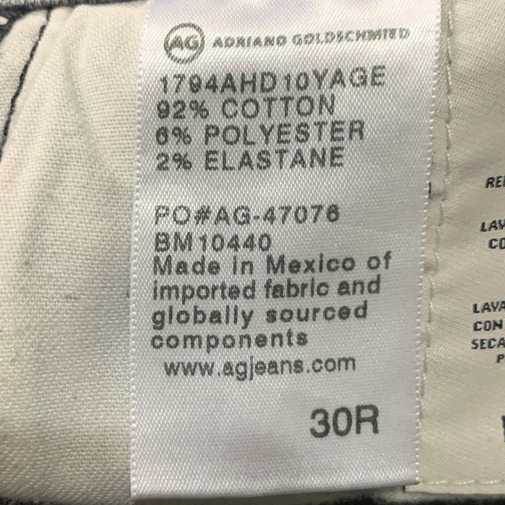 Adriano Goldschmied AG ED The Everett Slim Straight Grey Jeans 30x32.5 Mens